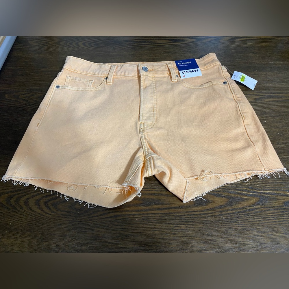 NWT Old Navy High Rise OG Straight Pop Color Light Orange Size 10 - Picture 3 of 7